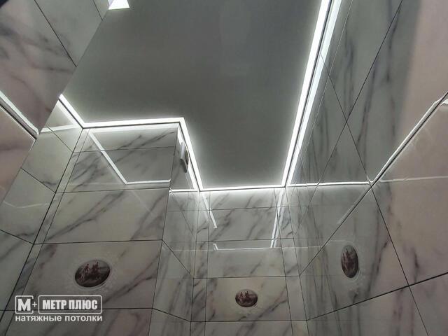 натяжные потолки с контурной подсветкой в ванной комнате