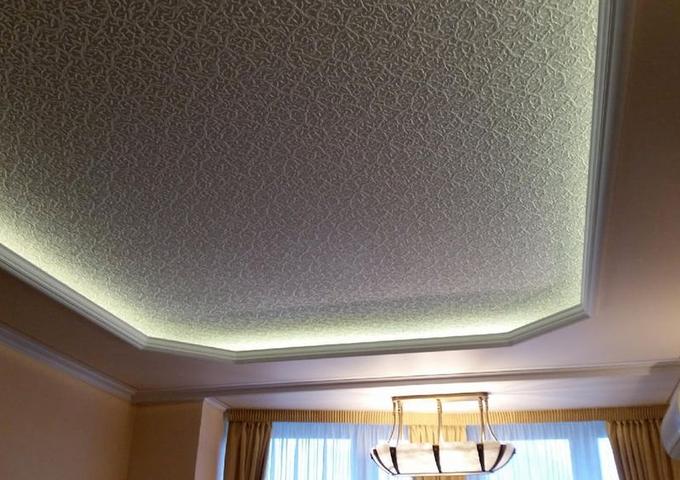 Изображение Фактурный натяжной потолок белый